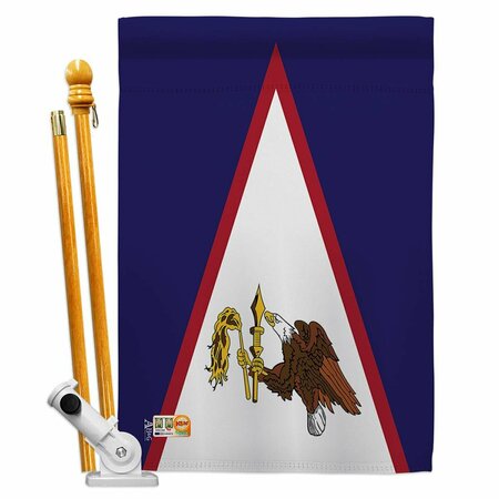 COSA 28 x 40 in. Samoa American Flags of the World Nationality Impressions Vertical House Flag Set CO2063009